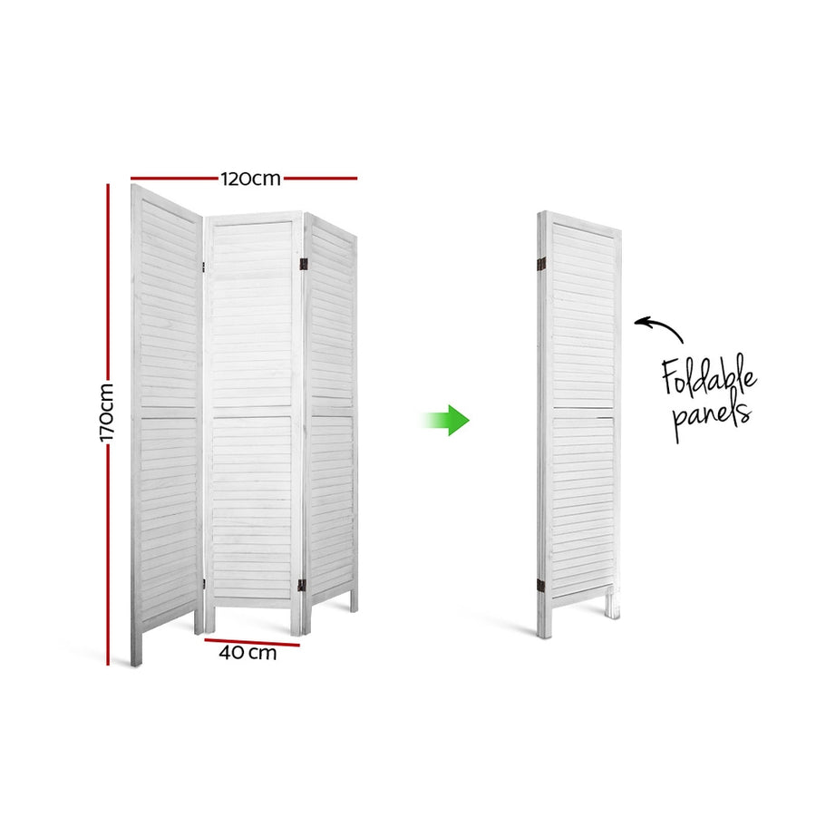 3 Panel Room Divider Screen Privacy Wood Dividers Timber Stand White