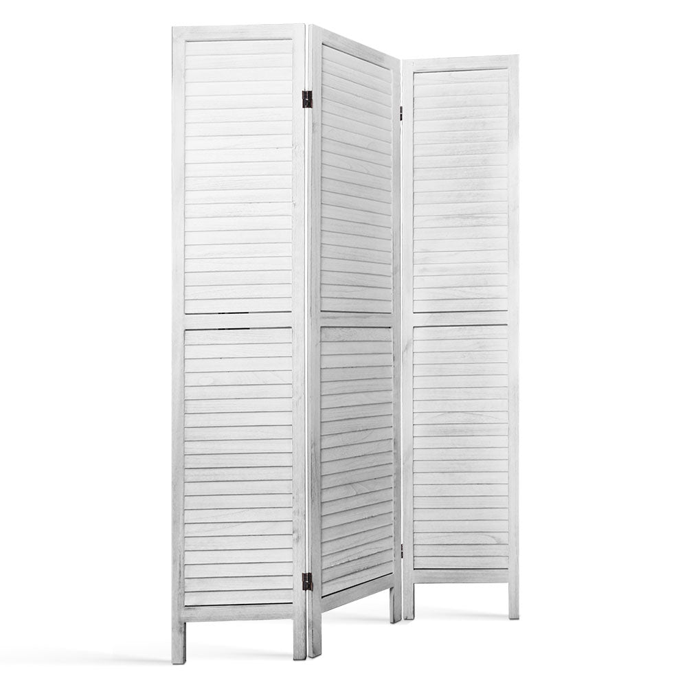 3 Panel Room Divider Screen Privacy Wood Dividers Timber Stand White