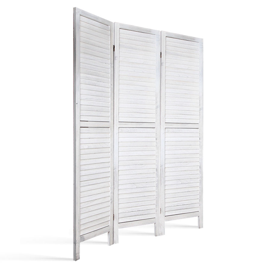 3 Panel Room Divider Screen Privacy Wood Dividers Timber Stand White