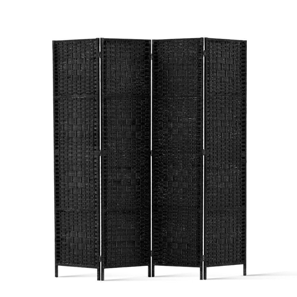 4 Panel Room Divider Screen Privacy Timber Foldable Dividers Stand Black