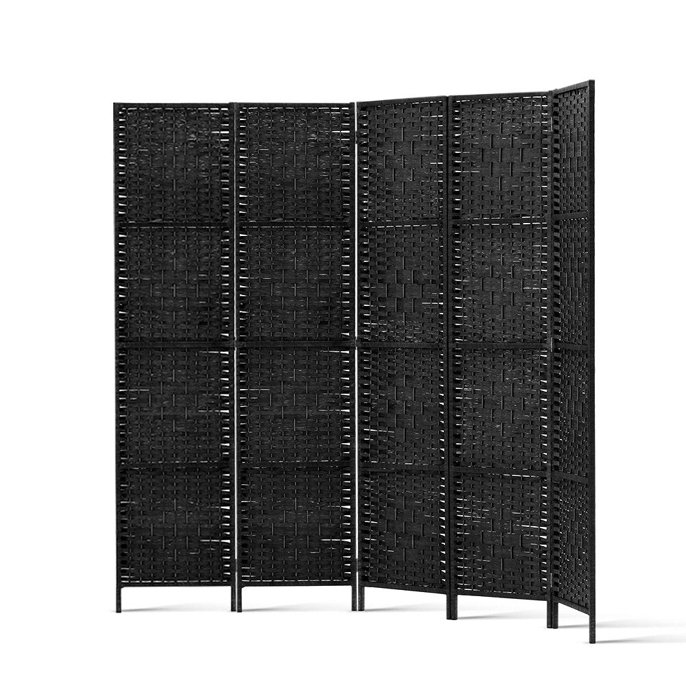 4 Panel Room Divider Screen Privacy Timber Foldable Dividers Stand Black