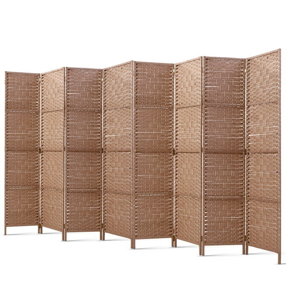 8 Panel Room Divider Screen Privacy Timber Foldable Dividers Stand Natural