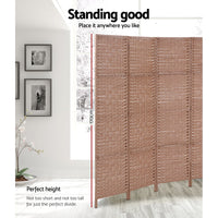 8 Panel Room Divider Screen Privacy Timber Foldable Dividers Stand Natural