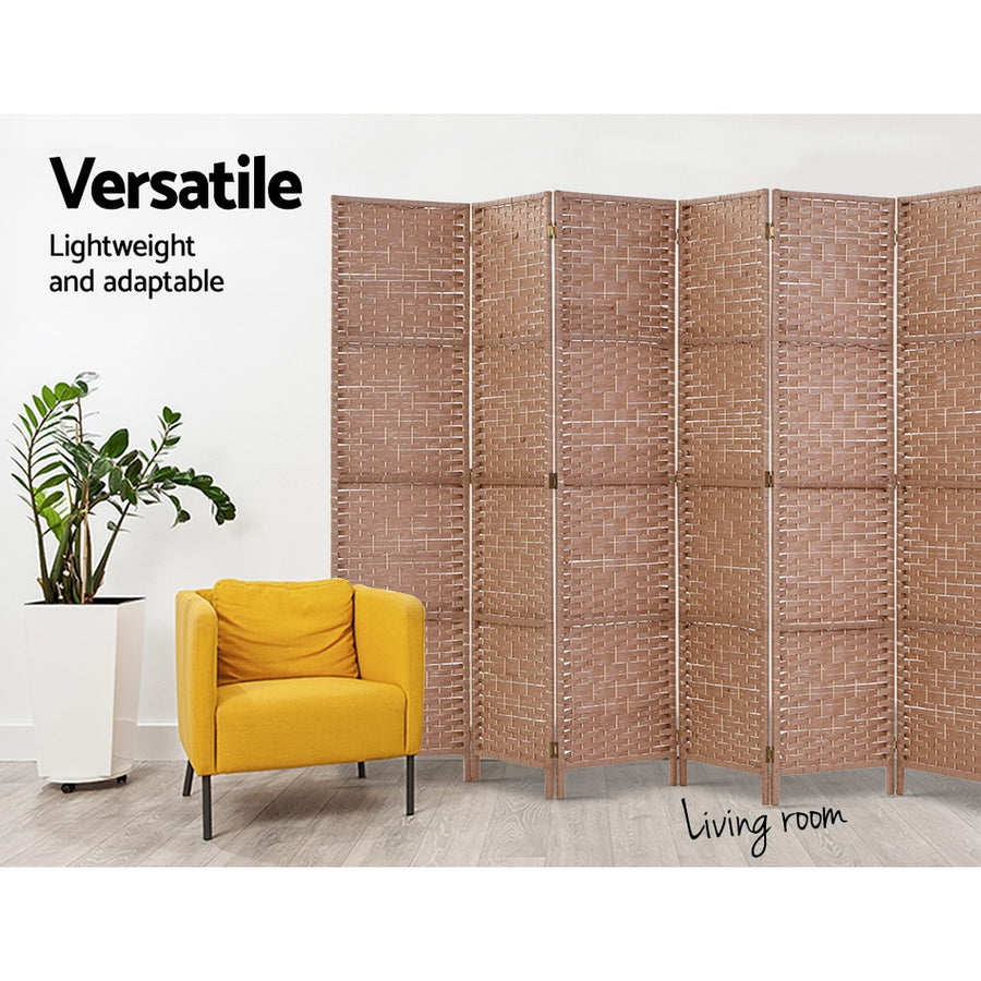 8 Panel Room Divider Screen Privacy Timber Foldable Dividers Stand Natural