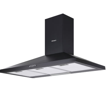 Range Hood Rangehood 90cm 900mm Kitchen Canopy LED Light Wall Mount Black