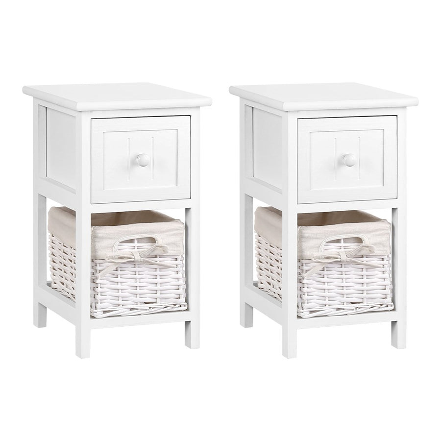 Bedside Table 2pc - White