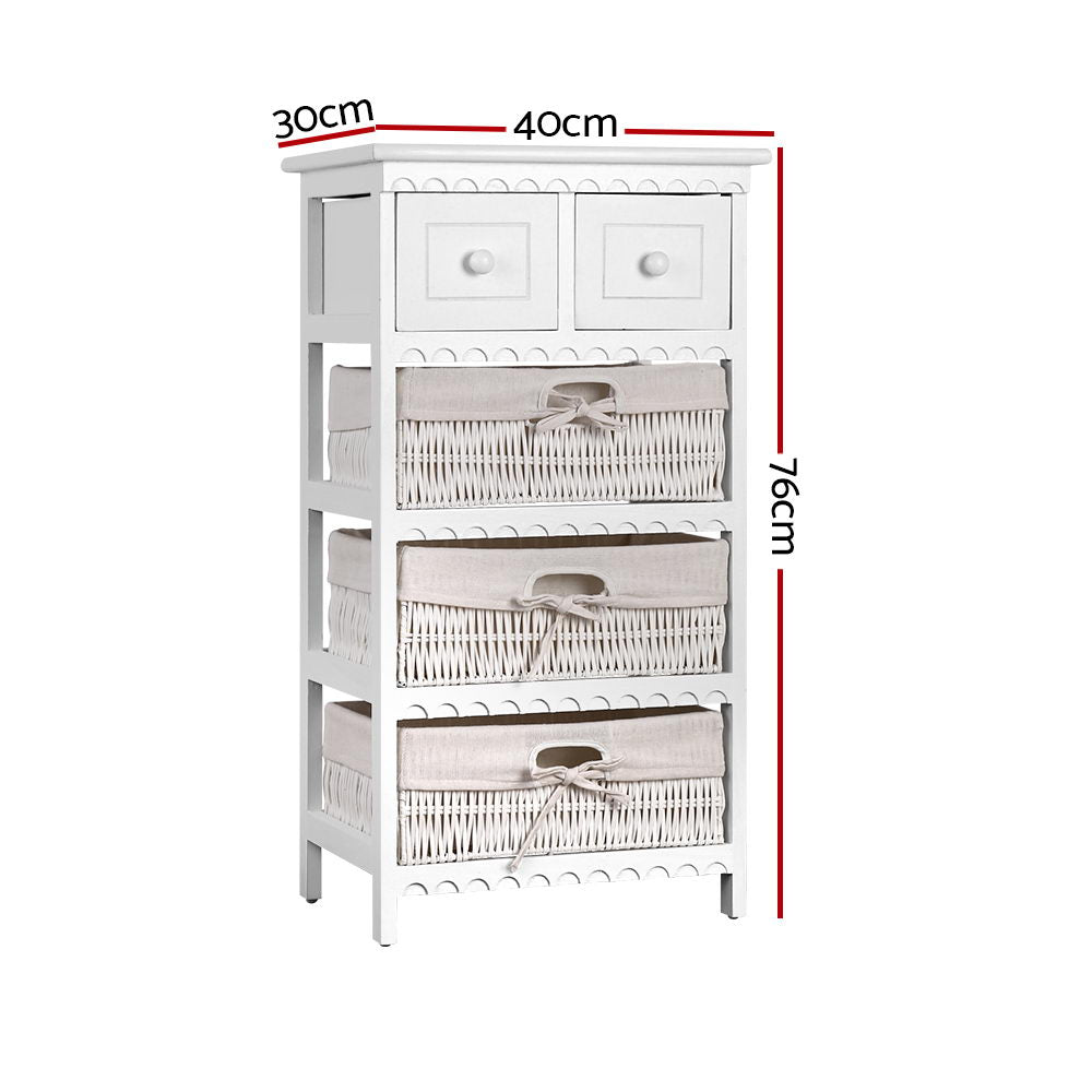 3 Basket Storage Drawers - White