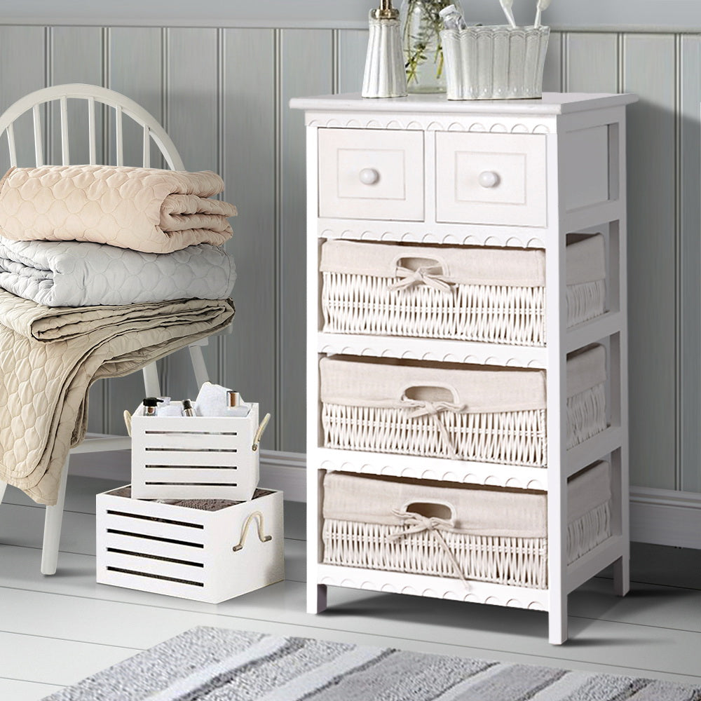 3 Basket Storage Drawers - White