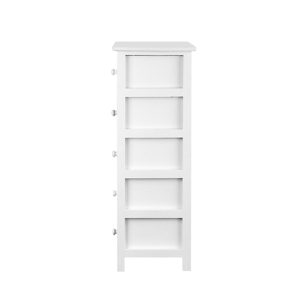 5 Basket Storage Drawers - White