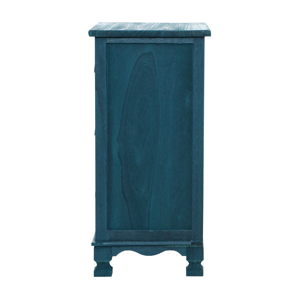 Bedside Tables Drawers Side Table Cabinet Vintage Blue Storage Nightstand