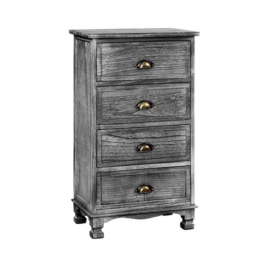 Bedside Tables Drawers Cabinet Vintage 4 Chest of Drawers Grey Nightstand