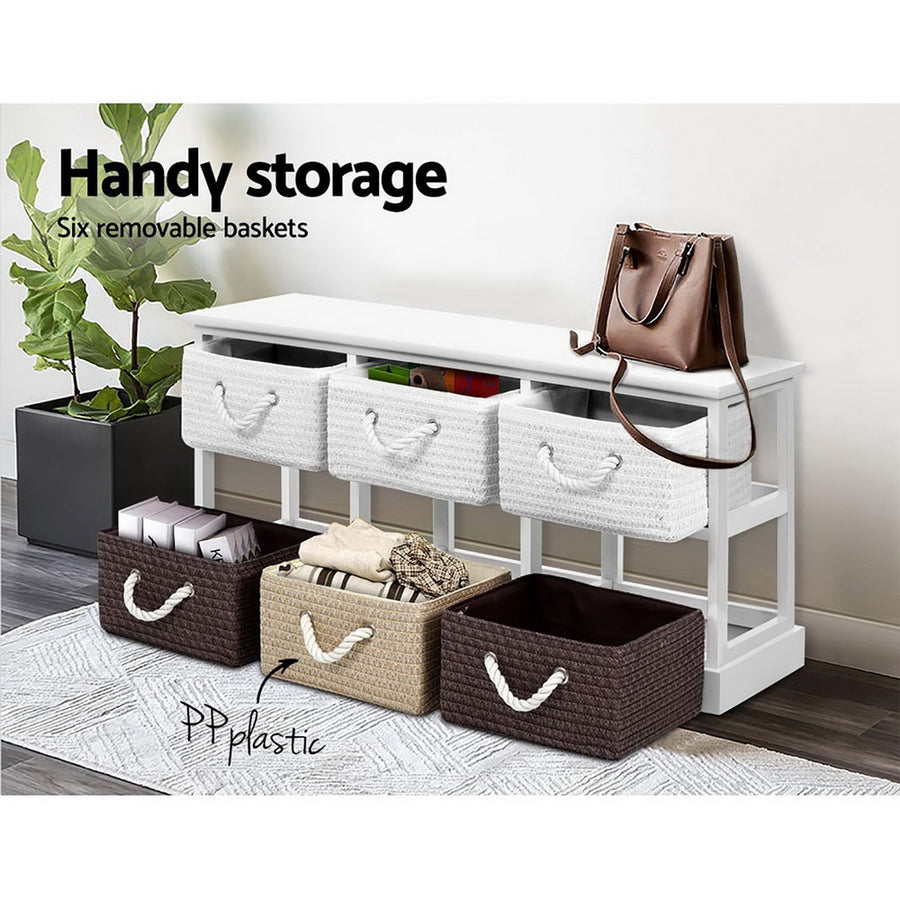 Storage Bench / Shoe Organizer - 6 Drawers