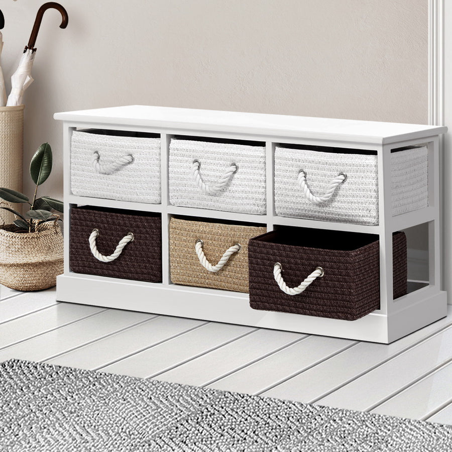 Storage Bench / Shoe Organizer - 6 Drawers