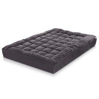 King Single Mattress Topper Pillowtop 1000GSM Charcoal Microfibre Bamboo Fibre Filling