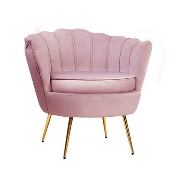 Lounge Chair Retro Single - Velvet Pink