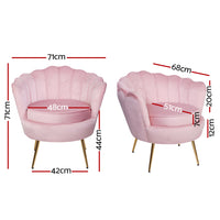 Lounge Chair Retro Single - Velvet Pink