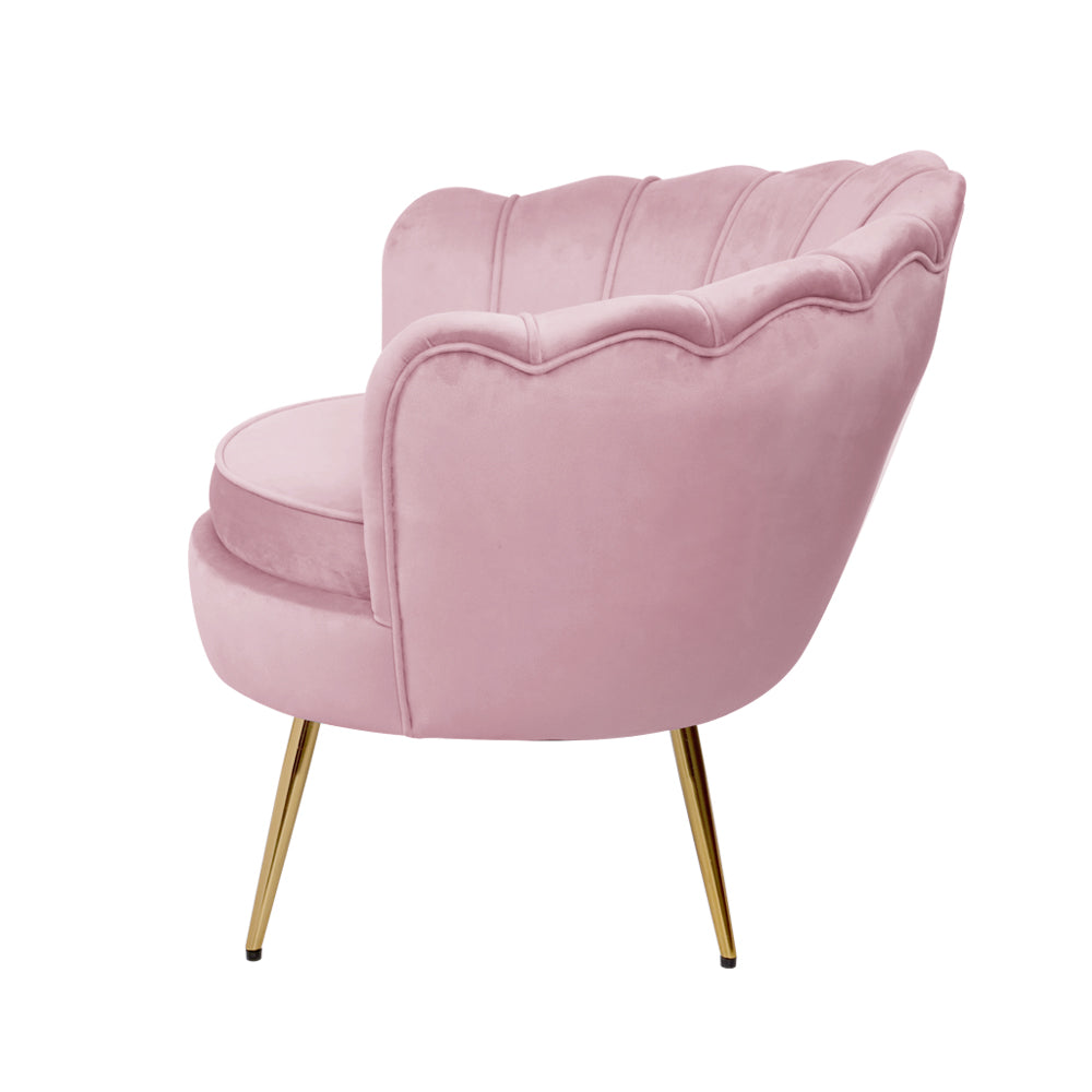 Lounge Chair Retro Single - Velvet Pink