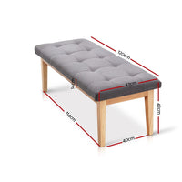 Ottoman Upholstered Fabric Bench - 120cm