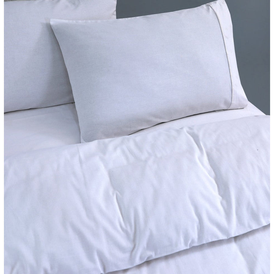 100% Egyptian Cotton Vintage Washed 500TC White Double Quilt Cover Set