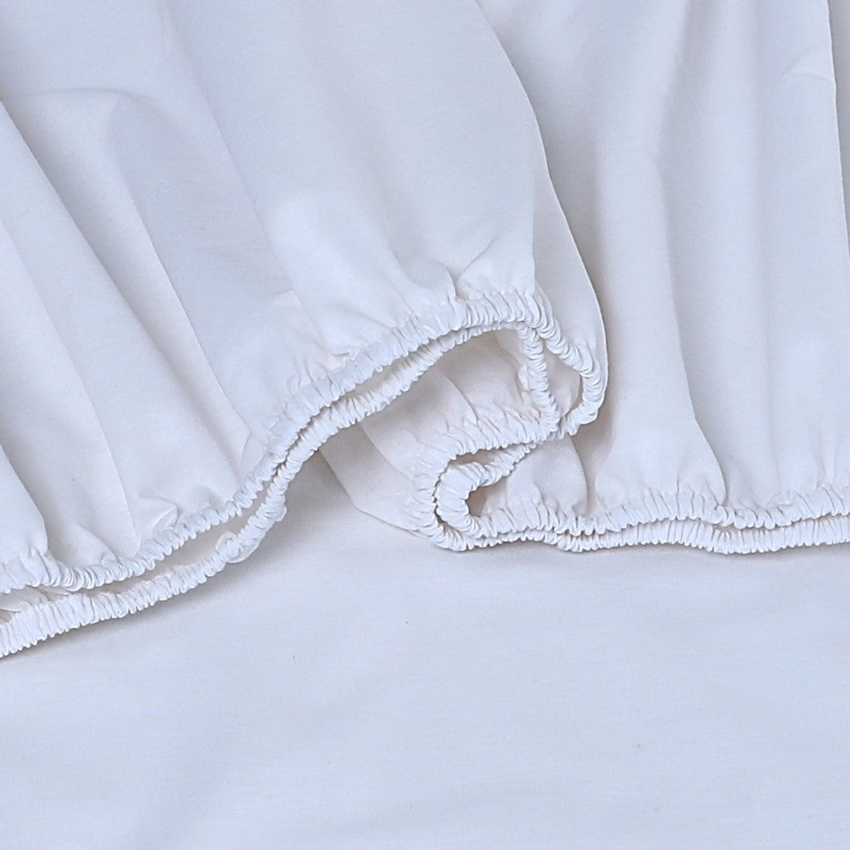 100% Egyptian Cotton Vintage Washed 500TC White Double Bed Sheets Set