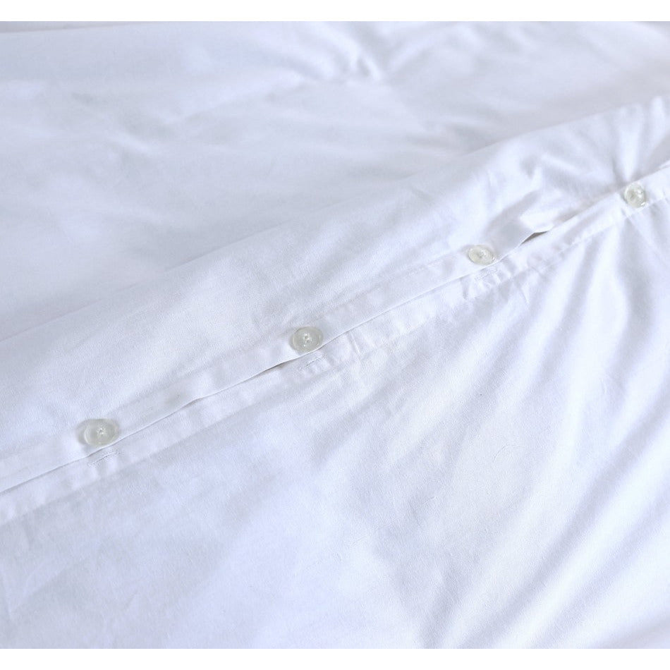 100% Egyptian Cotton Vintage Washed 500TC White King Single Quilt Cover Set