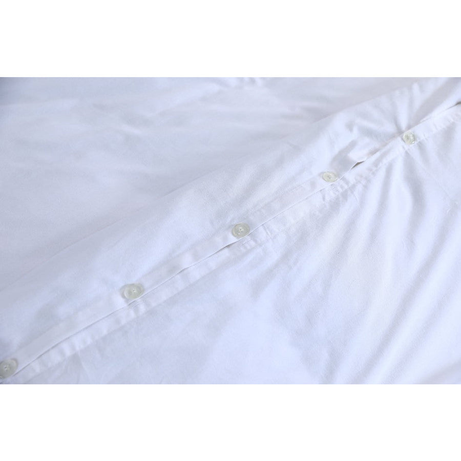 100% Egyptian Cotton Vintage Washed 500TC White Super King Quilt Cover Set