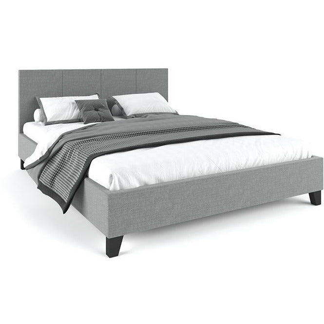 Pale Grey Fabric Bed Frame - King