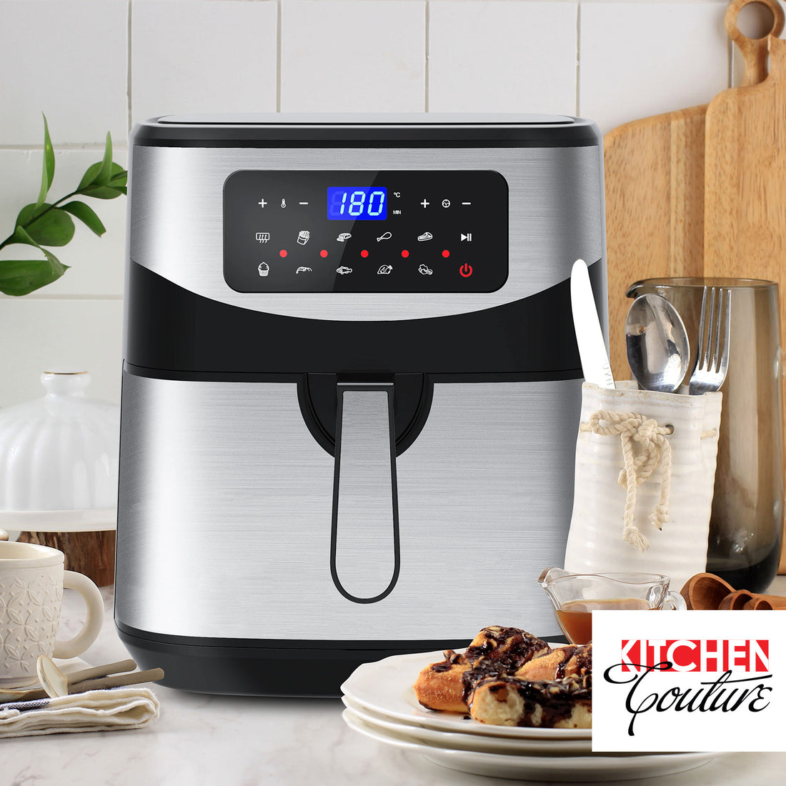 12 Litre Air Fryer Multifunctional LCD One Touch Display - Silver