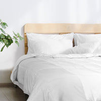 Bamboo Blend Quilt 250GSM Luxury Doona Duvet 100% Cotton Cover - White Double