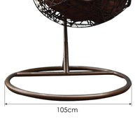 Hanging Basket Egg Chair Outdoor Wicker Rattan Patio Garden - Brown and Coffee