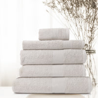 5 Piece Cotton Bamboo Towel Set 450GSM - Sea Holly