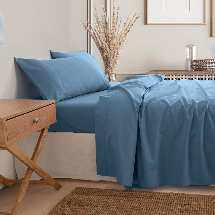 Royal Comfort 3000 Thread Count Bamboo Cooling Sheet Set - King - Denim