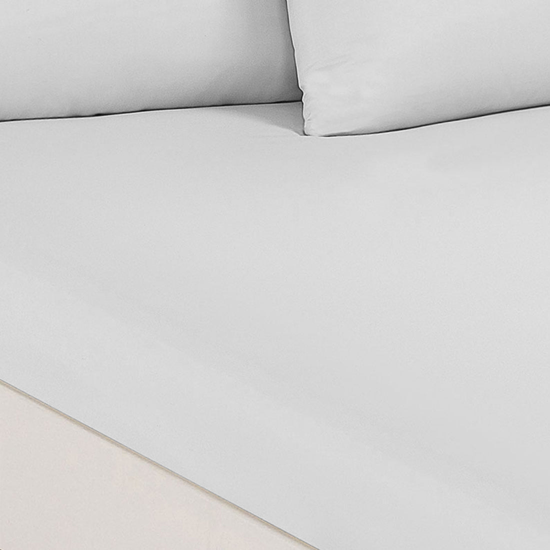 1000TC Cotton Blend Sheet & Pillowcases Set Hotel Quality Bedding - Single - White