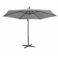 3M Outdoor Umbrella Cantilever With Protective Cover Patio Garden Shade - Grey