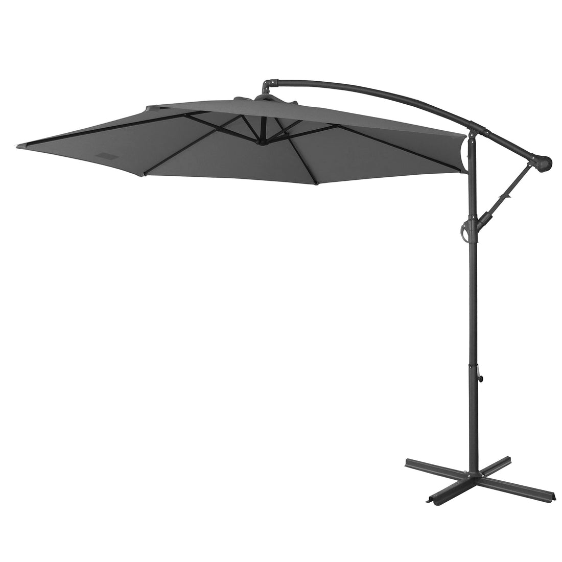 3M Outdoor Umbrella Cantilever With Protective Cover Patio Garden Shade - Charcoal