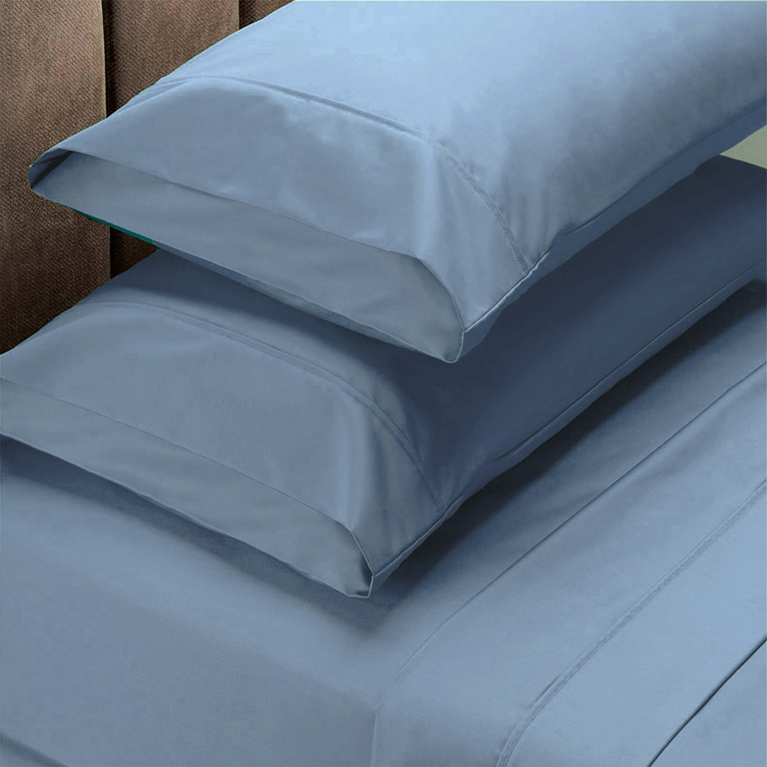 1500 Thread Count Pure Soft Cotton Blend Flat & Fitted Sheet Set Indigo King