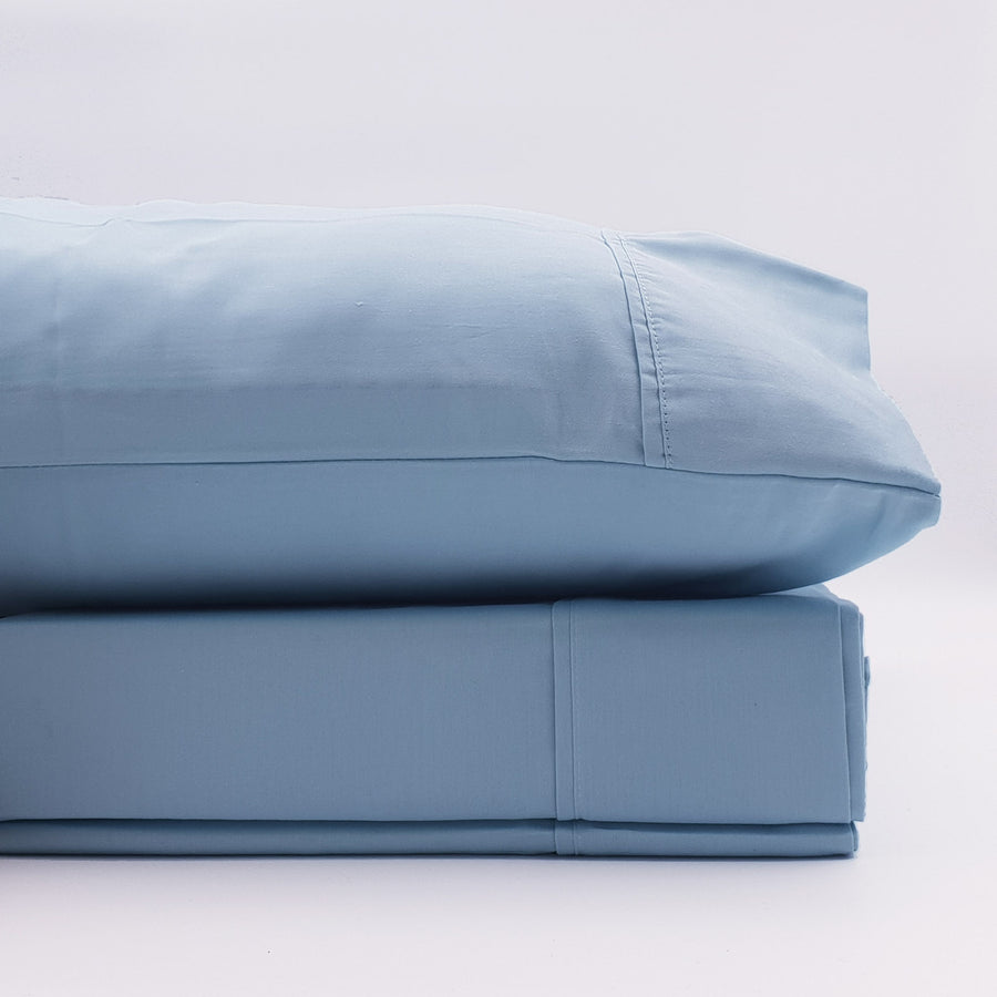 1500 Thread Count Pure Soft Cotton Blend Flat & Fitted Sheet Set Indigo King