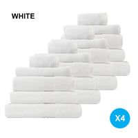 20 Piece Cotton Bamboo Towel Bundle Set 450GSM - White