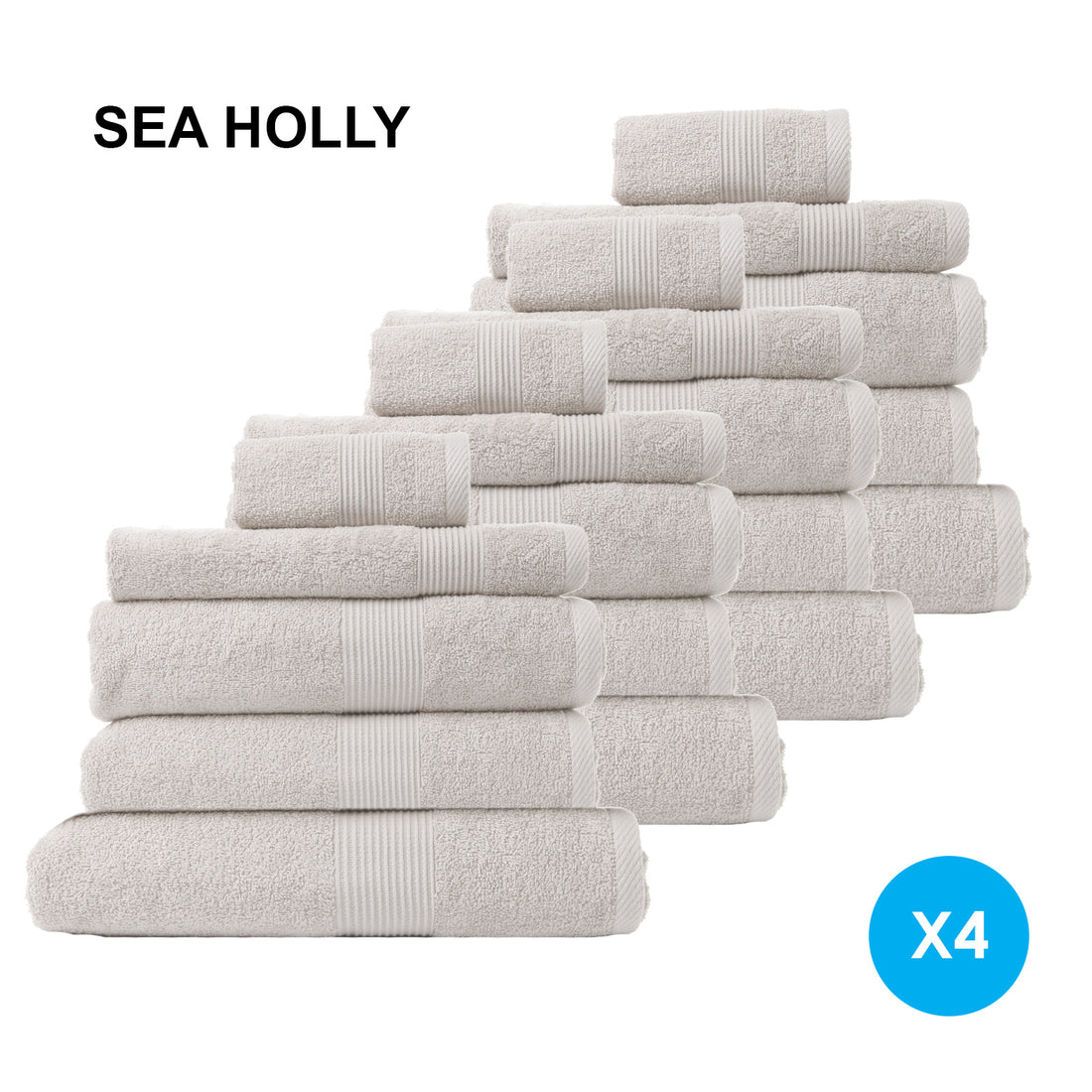 20 Piece Cotton Bamboo Towel Bundle Set 450GSM - Sea Holly