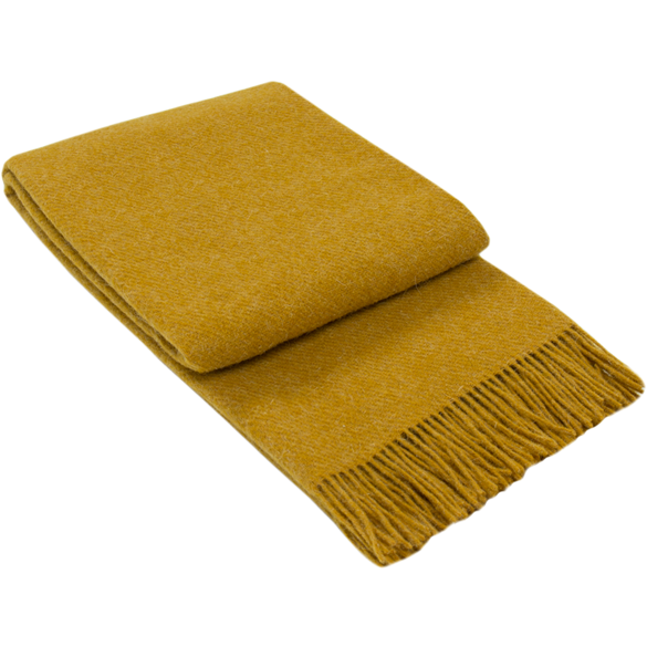 Brighton Throw - 100% NZ Wool - Mustard