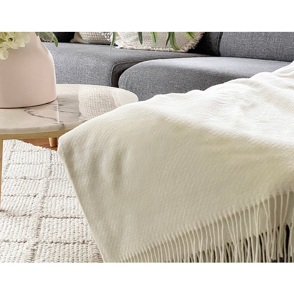 Chiswick Throw - Merino Wool/Cashmere - Ivory