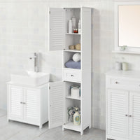 White Freestanding Tallboy Bathroom Cabinet