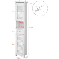 White Freestanding Tallboy Bathroom Cabinet