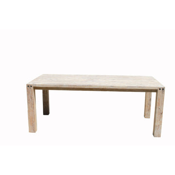 2 Metre Garden table White Brush Finish