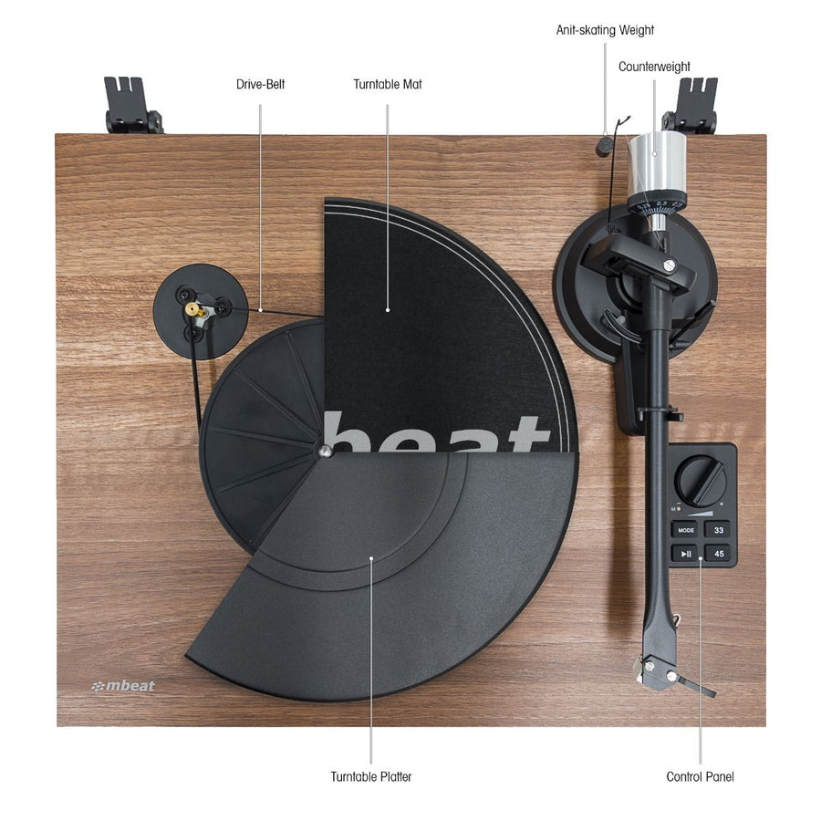 Hi-Fi Turntable with Bookshelf Speakers and Bluetooth Streaming