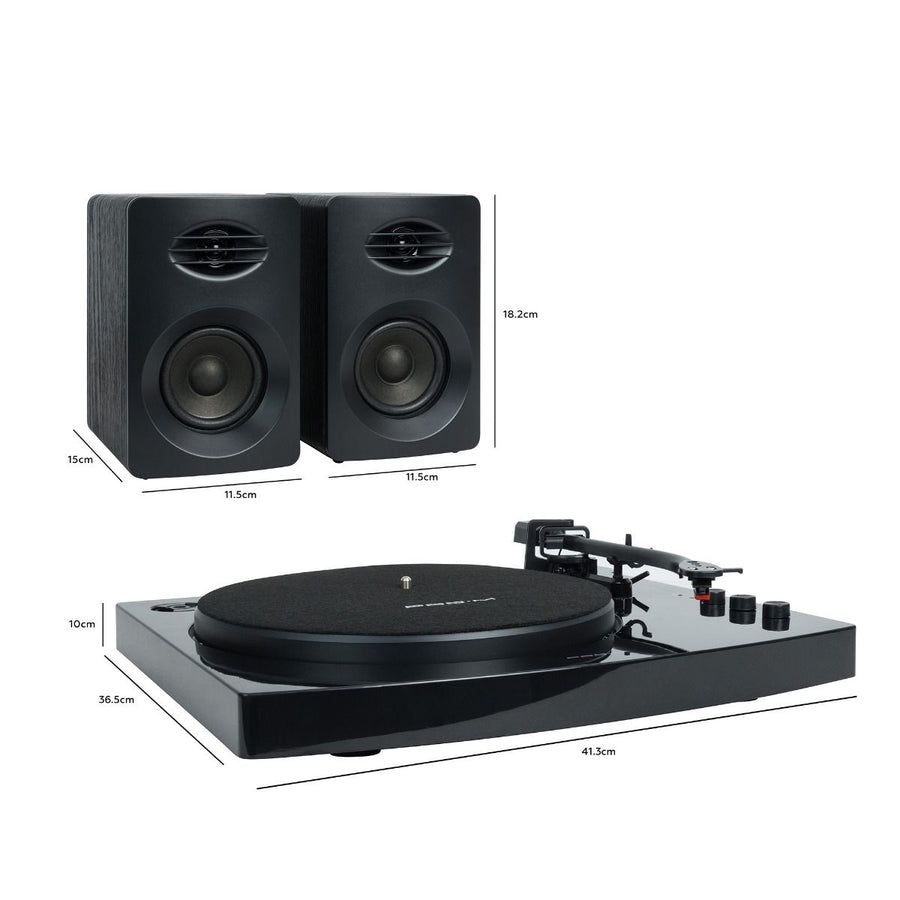 Pro-M Turntable with Bluetooth Speakers (Black)