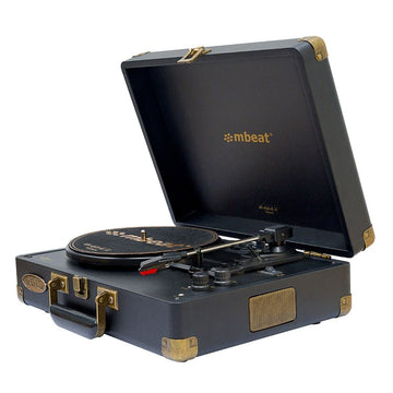 Woodstock II Black Retro Bluetooth (TX/RX) Turntable