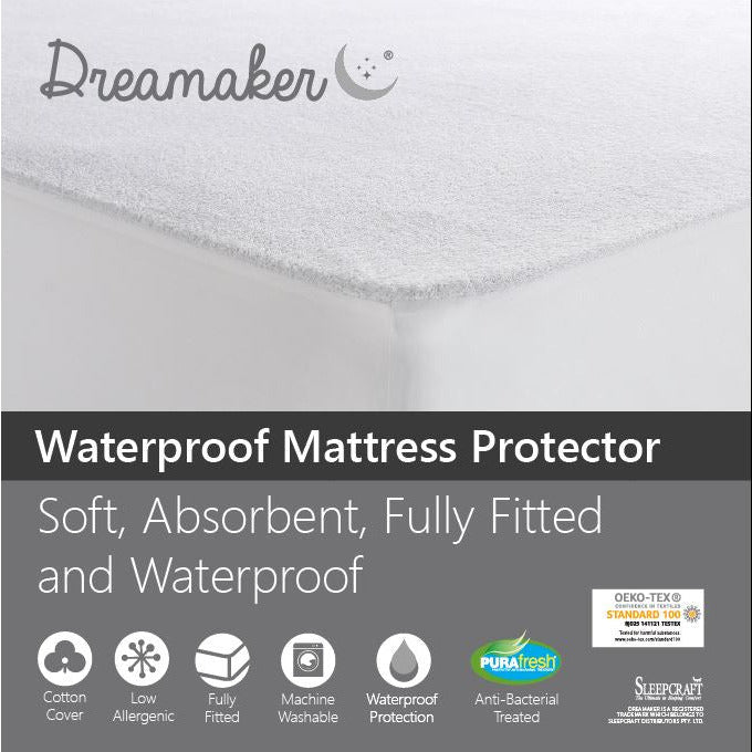 Waterproof Fitted Mattress Protector Queen Bed