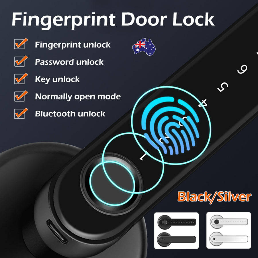 Smart Fingerprint Door Lock Electronic Handle Digital Password Bluetooth Key APP