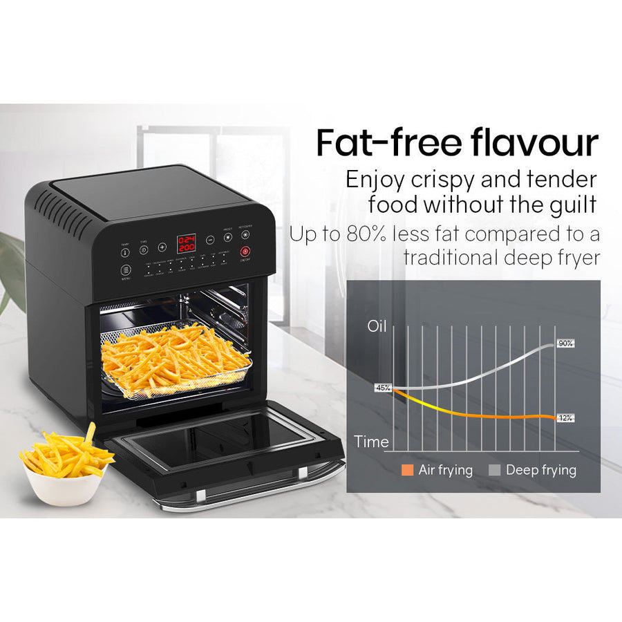 16L Air Fryer Electric Digital Airfryer Rotisserie Dry Large Big Cooker